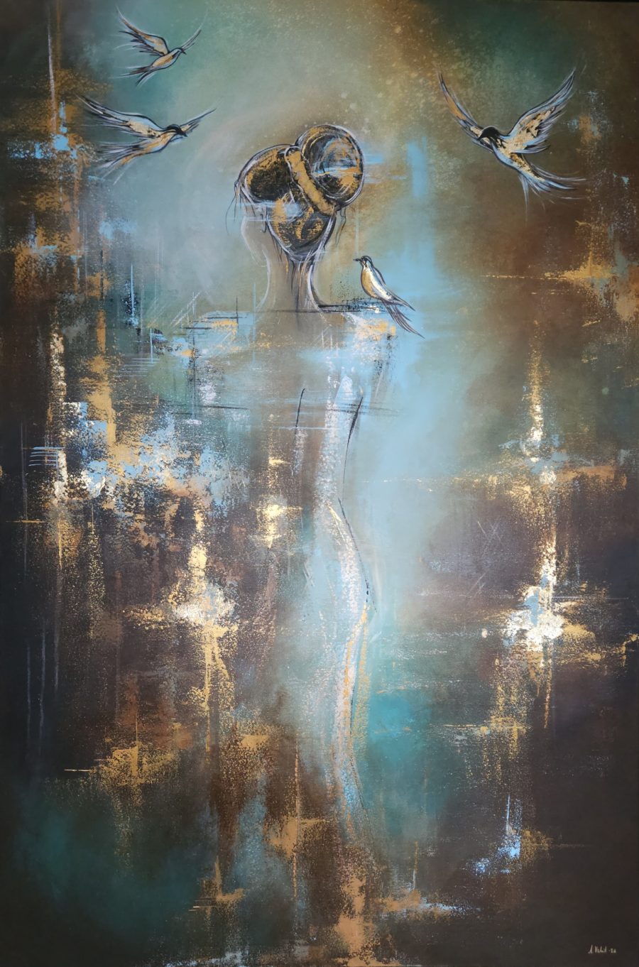 Beyond the golden cage- free like a bird   180x120